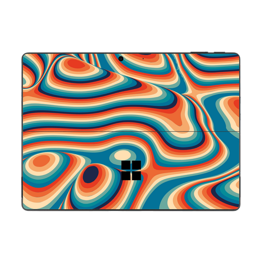 Microsoft Surface Pro 11 Print Printed Custom SIGNATURE Swirltro Swirl Retro 70s 80s Warm Colours Skin Wrap Sticker Decal Cover Protector by QSKINZ | QSKINZ.COM