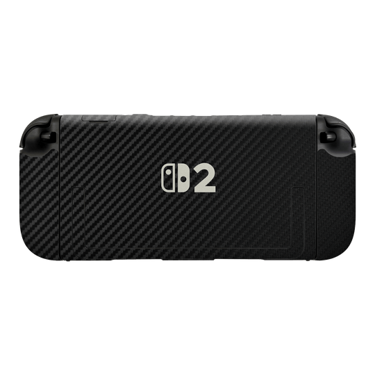 Nintendo Switch 2 Console Black 3D Textured Carbon Fibre Fiber Skin Wrap Sticker Decal Cover Protector by QSKINZ | qskinz.com