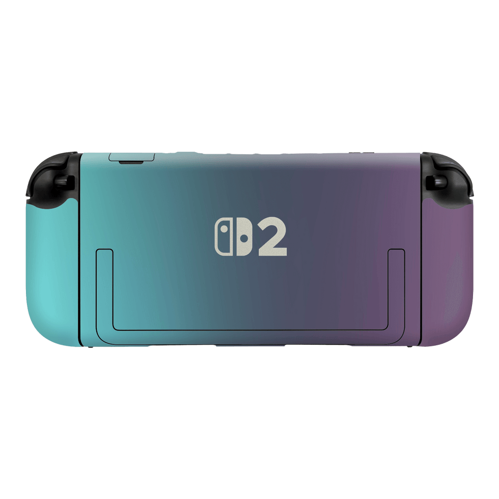Nintendo Switch 2 Console Chameleon Turquoise-Lavender Lilac Colour-changing Metallic Skin Wrap Sticker Decal Cover Protector by QSKINZ | qskinz.com