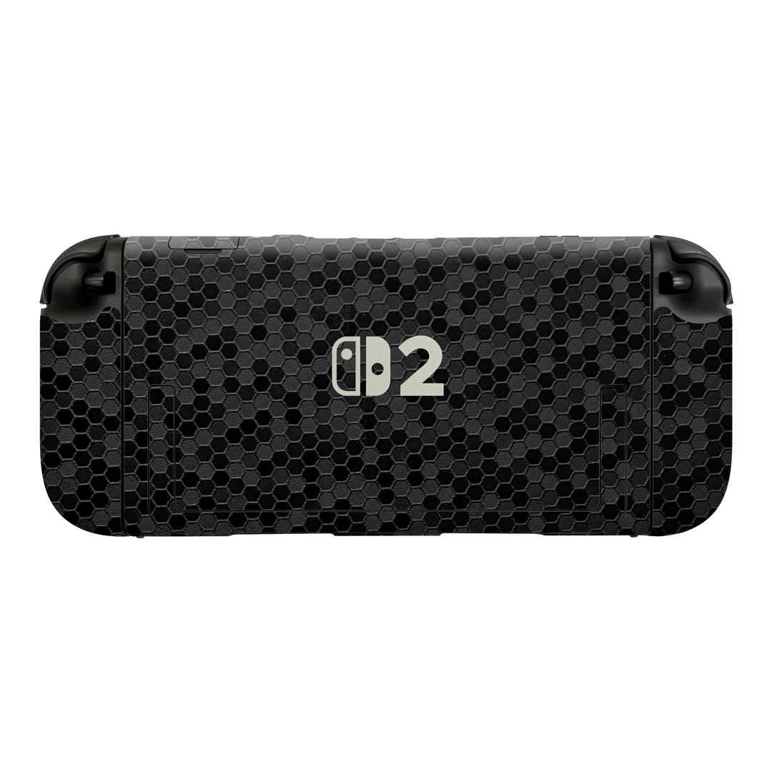 Nintendo Switch 2 Console Luxuria Black Honeycomb 3D Textured Skin Wrap Sticker Decal Cover Protector by QSKINZ | qskinz.com