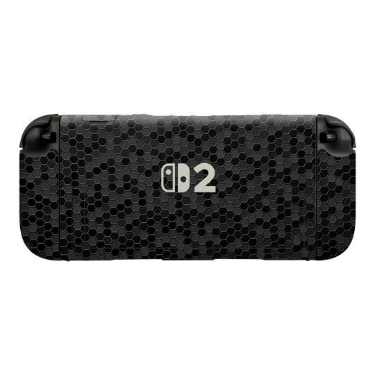 Nintendo Switch 2 Console Luxuria Black Honeycomb 3D Textured Skin Wrap Sticker Decal Cover Protector by QSKINZ | qskinz.com