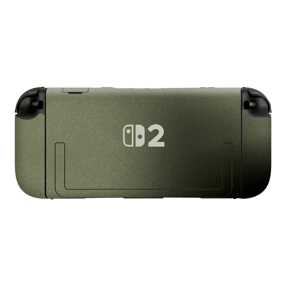 Nintendo Switch 2 Console Military Green Metallic Skin Wrap Sticker Decal Cover Protector by QSKINZ | qskinz.com