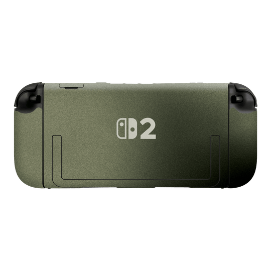 Nintendo Switch 2 Console Military Green Metallic Skin Wrap Sticker Decal Cover Protector by QSKINZ | qskinz.com