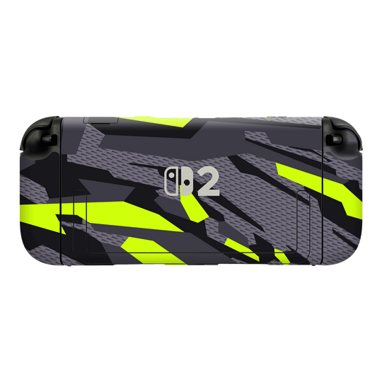 Nintendo Switch 2 Console Print Printed Custom SIGNATURE Abstract Green Camouflage Skin Wrap Sticker Decal Cover Protector by QSKINZ | qskinz.com