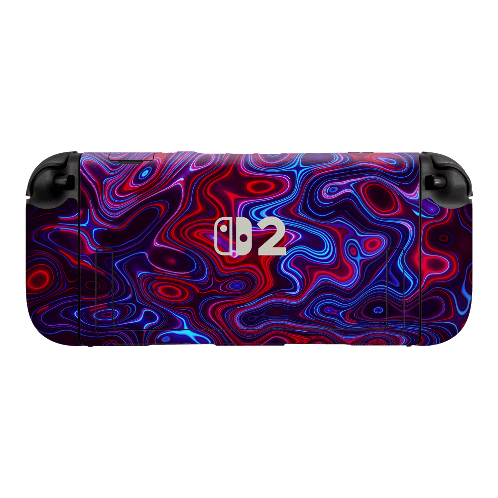 Nintendo Switch 2 Console Print Printed Custom SIGNATURE Flux Fusion Purple Neon Skin Wrap Sticker Decal Cover Protector by QSKINZ | QSKINZ.COM