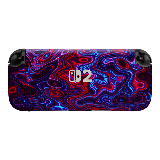 Nintendo Switch 2 Console Print Printed Custom SIGNATURE Flux Fusion Purple Neon Skin Wrap Sticker Decal Cover Protector by QSKINZ | QSKINZ.COM