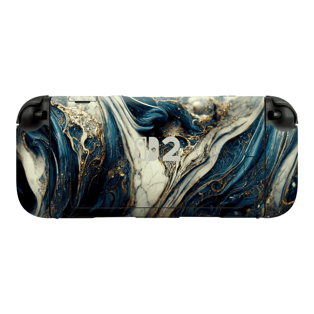 Nintendo Switch 2 Console Printed Custom SIGNATURE Agate Geode Naia Ocean Blue Stone Skin Wrap Sticker Decal Cover Protector by QSKINZ | qskinz.com