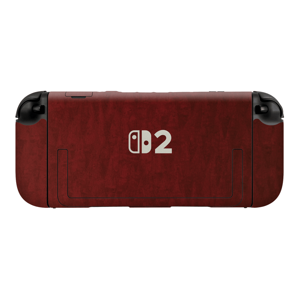 Nintendo Switch 2 Console Scarlet Red Wood Wooden Satin Skin Wrap Sticker Decal Cover Protector by QSKINZ | qskinz.com