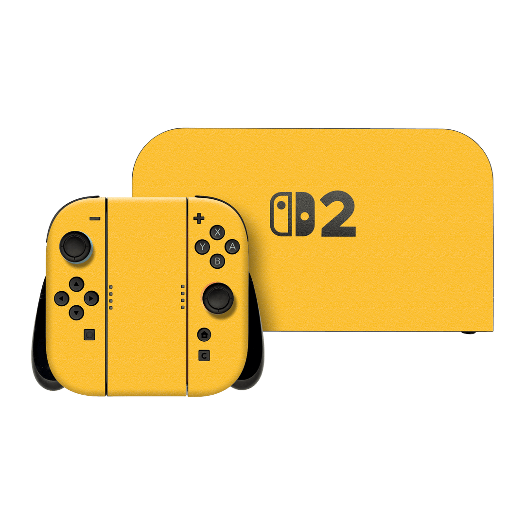 Nintendo Switch 2 Luxuria Tuscany Yellow Matt 3D Textured Skin Wrap Sticker Decal Cover Protector by QSKINZ | qskinz.com