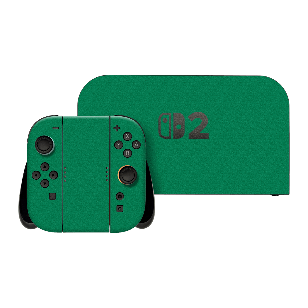 Nintendo Switch 2 Luxuria Veronese Green 3D Textured Skin Wrap Sticker Decal Cover Protector by QSKINZ | qskinz.com