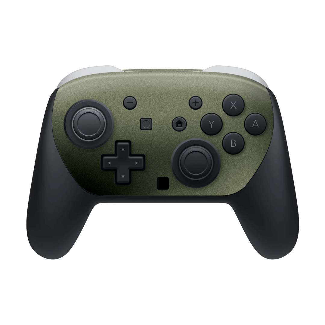 Nintendo Switch 2 PRO CONTROLLER Military Green Metallic Skin Wrap Sticker Decal Cover Protector by QSKINZ | qskinz.com
