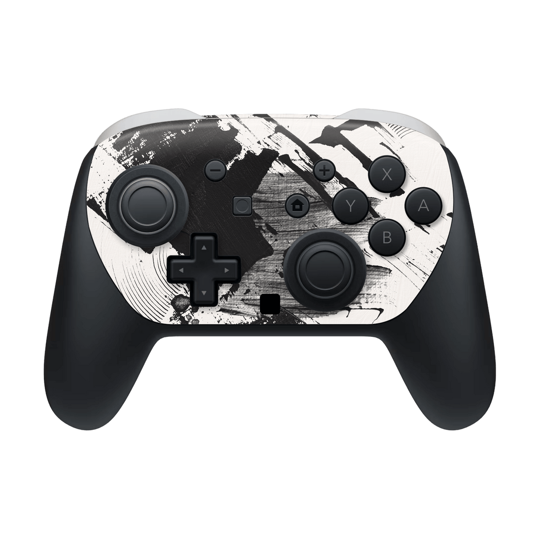 Nintendo Switch 2 PRO CONTROLLER Print Printed Custom SIGNATURE Black and White Madness Skin Wrap Sticker Decal Cover Protector by QSKINZ | qskinz.com

