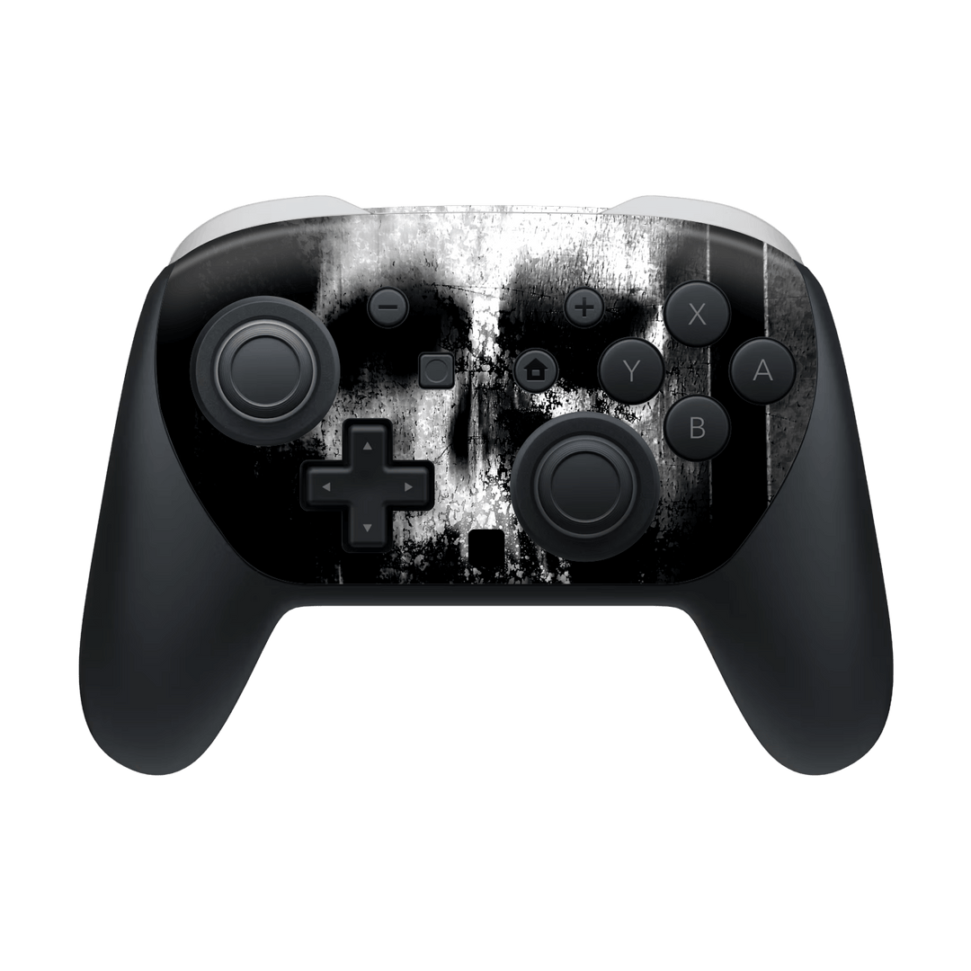Nintendo Switch 2 PRO CONTROLLER Print Printed Custom SIGNATURE Horror Black & White SKULL Skin, Wrap, Decal, Protector, Cover by QSKINZ | qskinz.com
