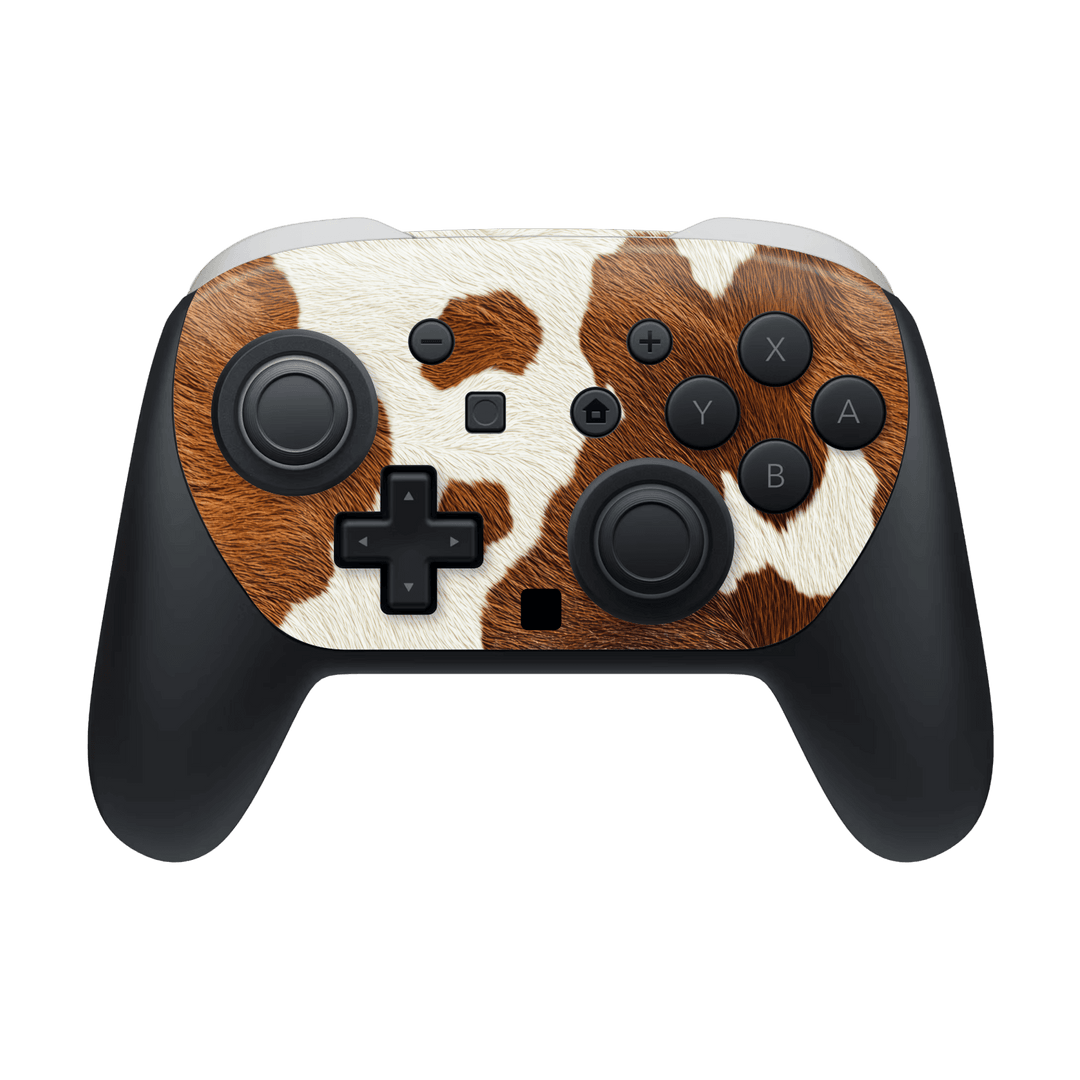 Nintendo Switch 2 PRO CONTROLLER Print Printed Custom SIGNATURE MOO Cow Print Cowhide Skin Wrap Sticker Decal Cover Protector by QSKINZ | QSKINZ.COM
