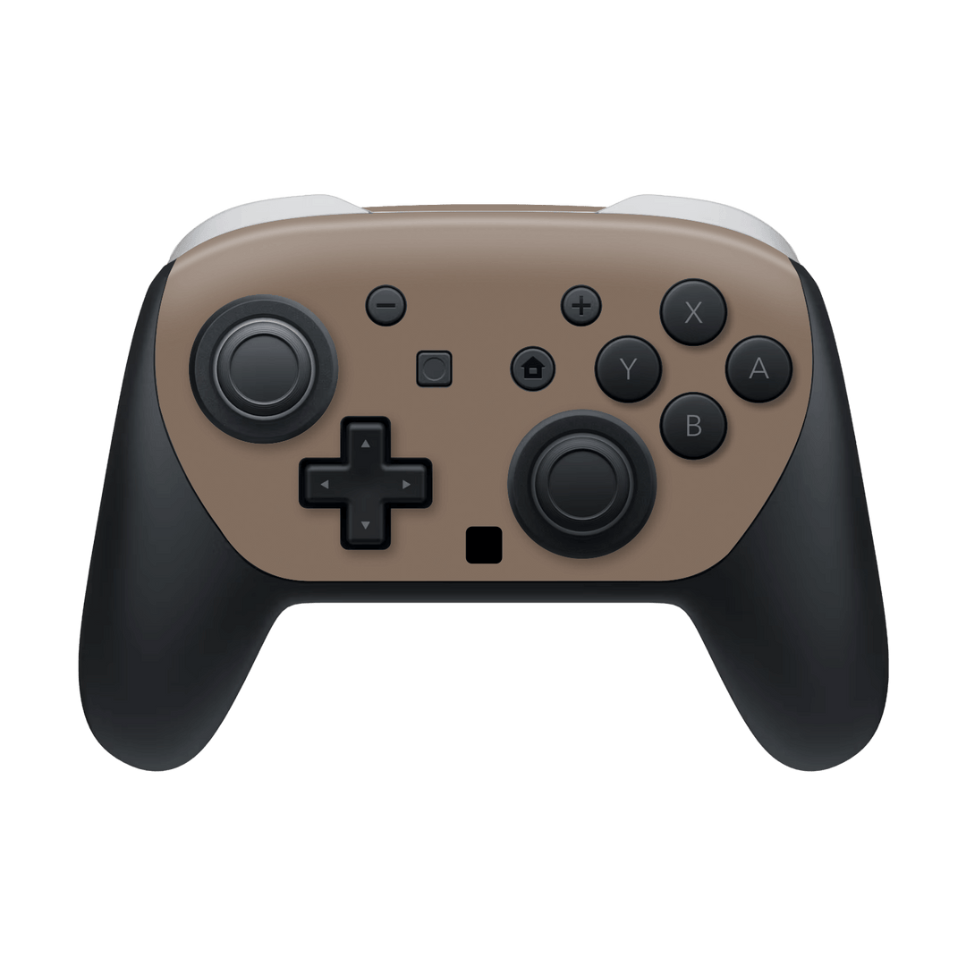 Nintendo Switch 2 PRO CONTROLLER Soft-Touch Matte StealthMatte Mocha Taupe Neutral Skin Wrap Sticker Decal Cover Protector by QSKINZ | qskinz.com
