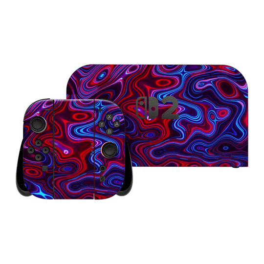 Nintendo Switch 2 Print Printed Custom SIGNATURE Flux Fusion Purple Neon Skin Wrap Sticker Decal Cover Protector by QSKINZ | QSKINZ.COM