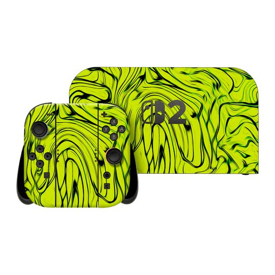 Nintendo Switch 2 Print Printed Custom SIGNATURE Hypnotic Green Electric Jade Skin Wrap Sticker Decal Cover Protector by QSKINZ | QSKINZ.COM