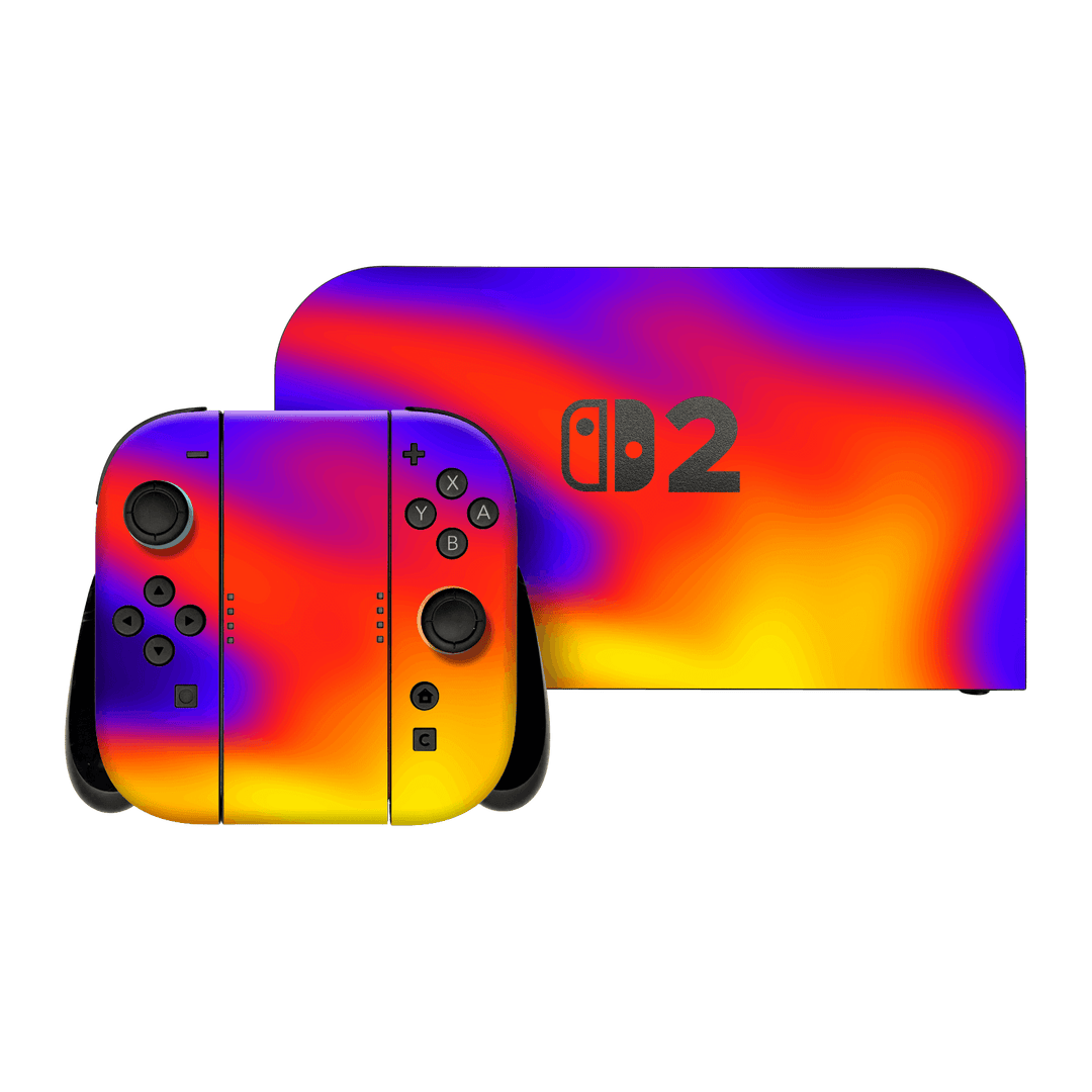 Nintendo Switch 2 Print Printed Custom SIGNATURE Infrablaze Infrared Thermal Neon Skin Wrap Sticker Decal Cover Protector by QSKINZ | QSKINZ.COM