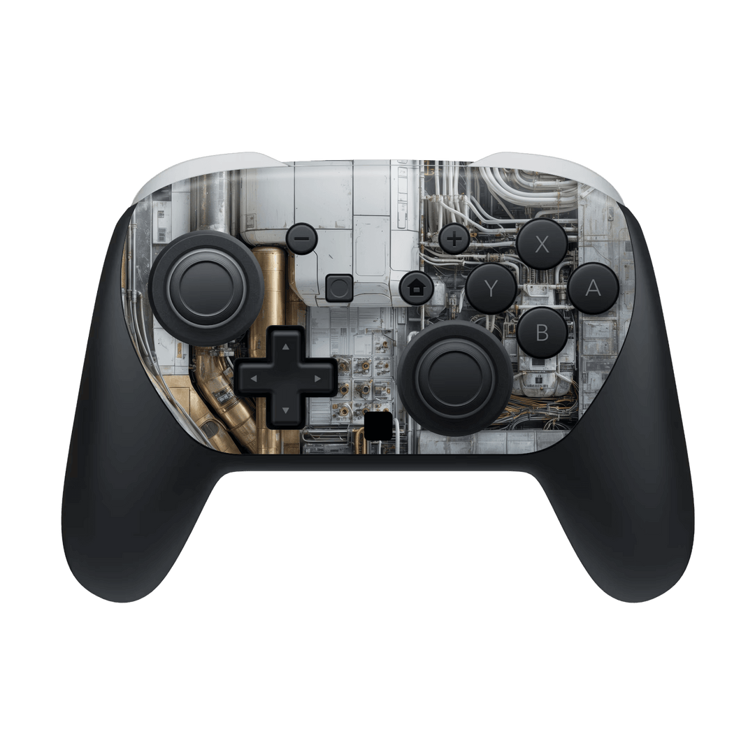 Nintendo Switch 2 Pro Controller Custom Printed SIGNATURE “Industrial Metal Pipes” Skin Wrap Sticker Decal Cover Protector by QSKINZ | QSKINZ.COM