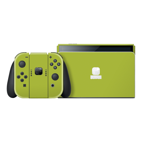 Nintendo Switch OLED Luxuria Lime Green Matt 3D Textured Skin Wrap Sticker Decal Cover Protector by QSKINZ | qskinz.com
