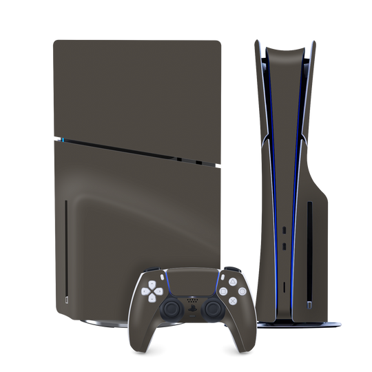 PS5 Slim (DISC Edition) Soft-Touch Matte StealthMatte Mystiq Dark Grey Skin Wrap Sticker Decal Cover Protector by QSKINZ | qskinz.com