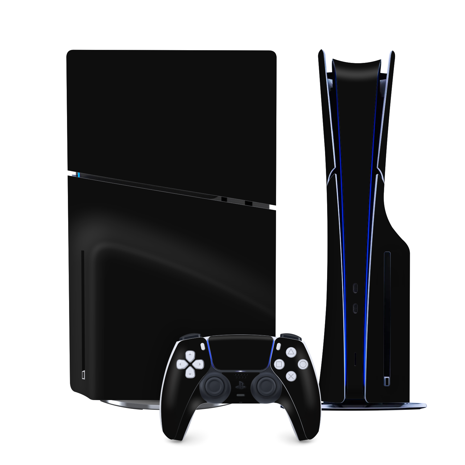 PS5 Slim (DISC Edition) Soft-Touch Matte StealthMatte Phantom Black Skin Wrap Sticker Decal Cover Protector by QSKINZ | qskinz.com