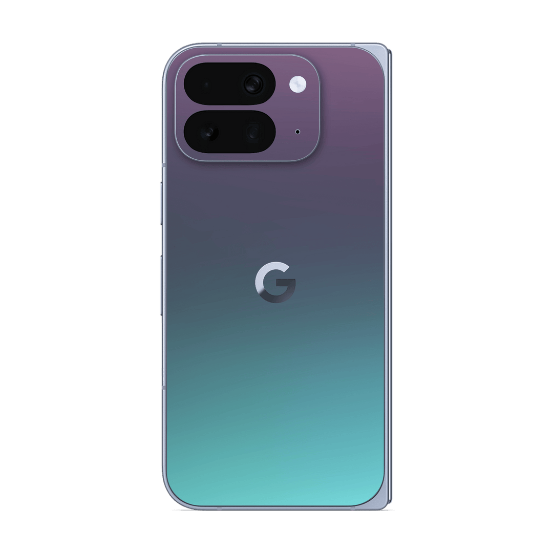 Pixel 10 Pro FOLD Chameleon Turquoise-Lavender Lilac Colour-changing Metallic Skin Wrap Sticker Decal Cover Protector by QSKINZ | qskinz.com
