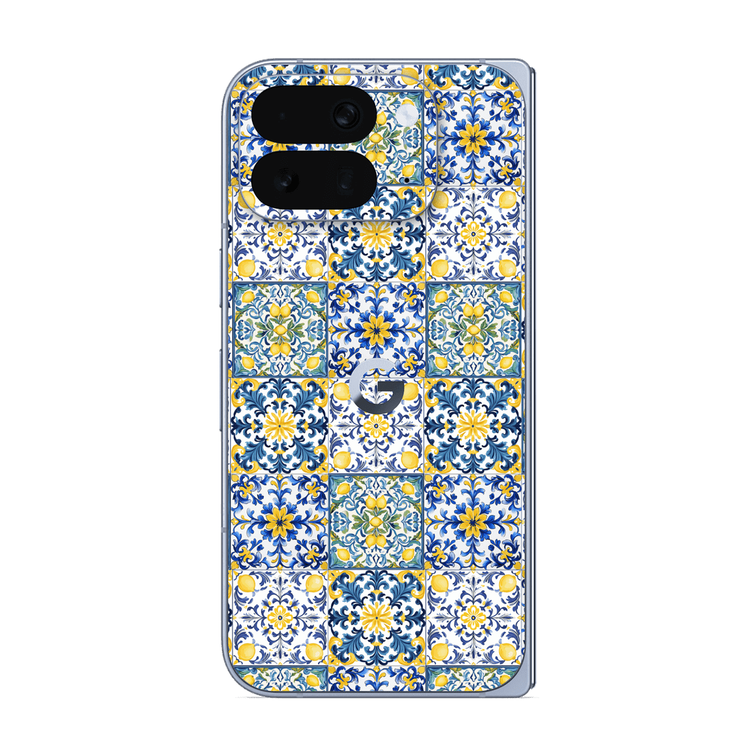 Pixel 10 Pro FOLD Custom Printed SIGNATURE “Tile d’Amalfi Coast” Ceramic Skin Wrap Sticker Decal Cover Protector by QSKINZ | QSKINZ.COM
