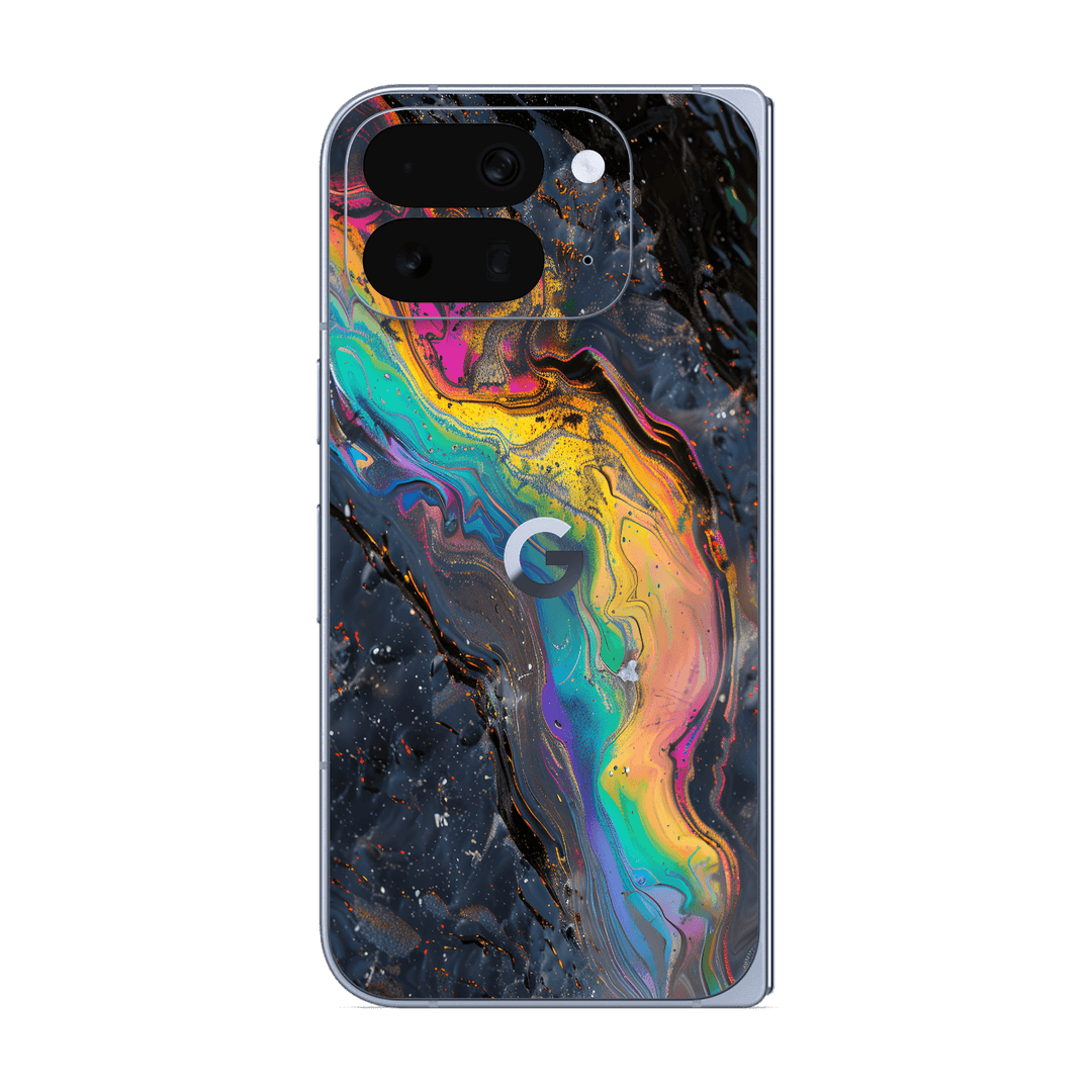 Pixel 10 Pro FOLD Print Printed Custom SIGNATURE Aurora Auroria Stone Marble Rainbow Skin Wrap Sticker Decal Cover Protector by QSKINZ | QSKINZ.COM