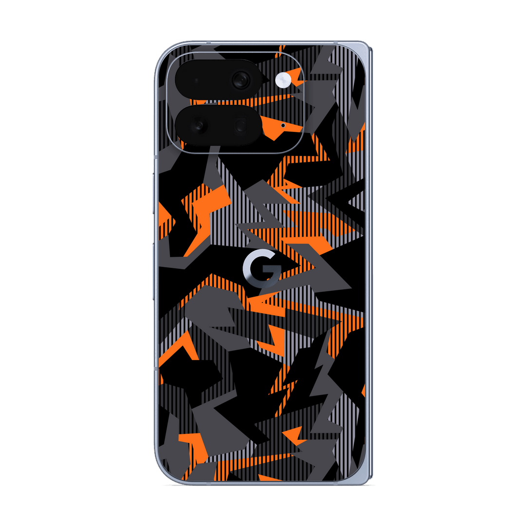 Pixel 10 Pro FOLD Print Printed Custom SIGNATURE Sharp-Edged Orange Camo Camouflage Skin Wrap Sticker Decal Cover Protector by QSKINZ | qskinz.com