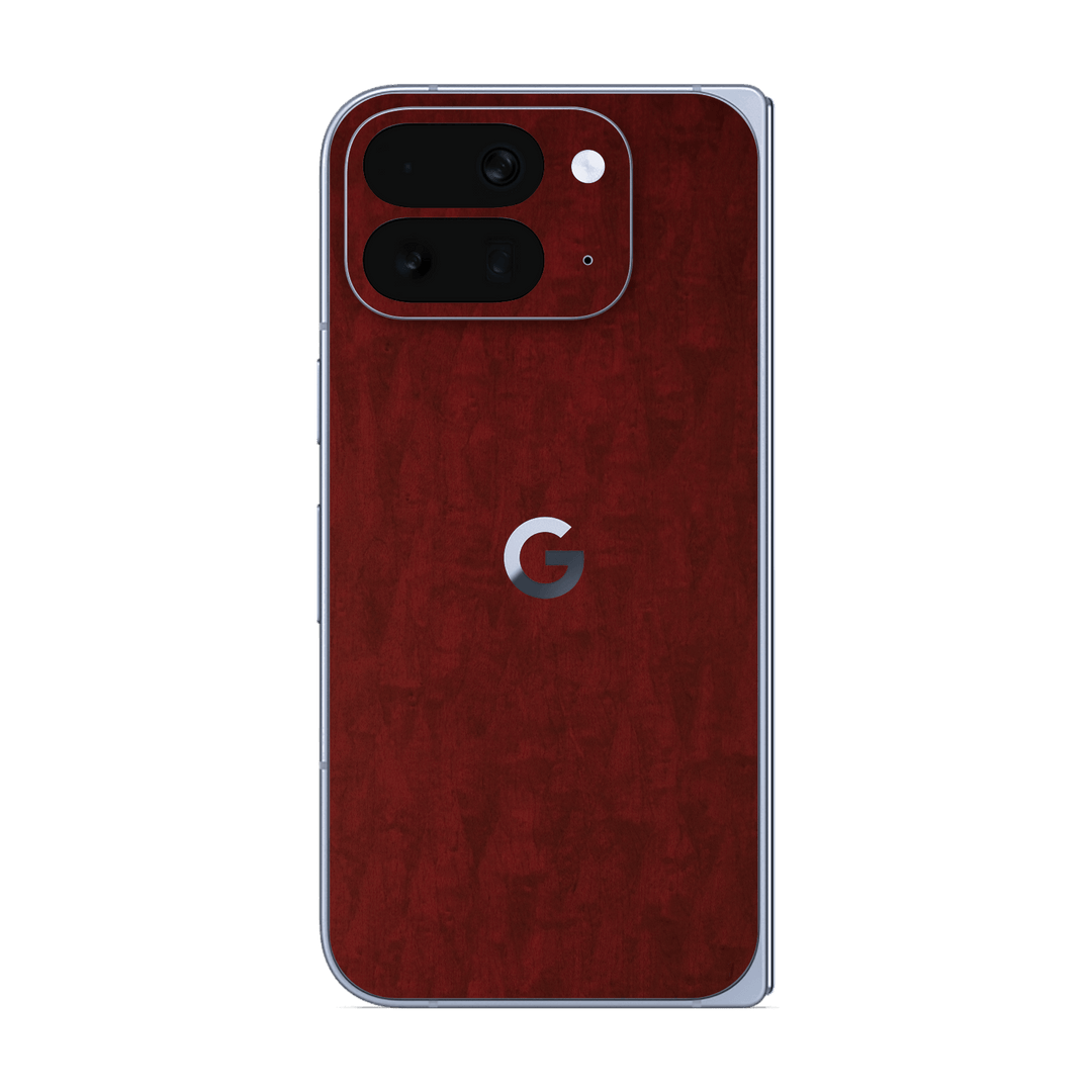 Pixel 10 Pro FOLD Scarlet Red Wood Wooden Satin Skin Wrap Sticker Decal Cover Protector by QSKINZ | qskinz.com