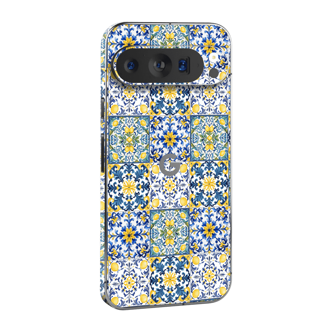 Pixel 9 PRO Custom Printed SIGNATURE “Tile d’Amalfi Coast” Ceramic Skin Wrap Sticker Decal Cover Protector by QSKINZ | QSKINZ.COM