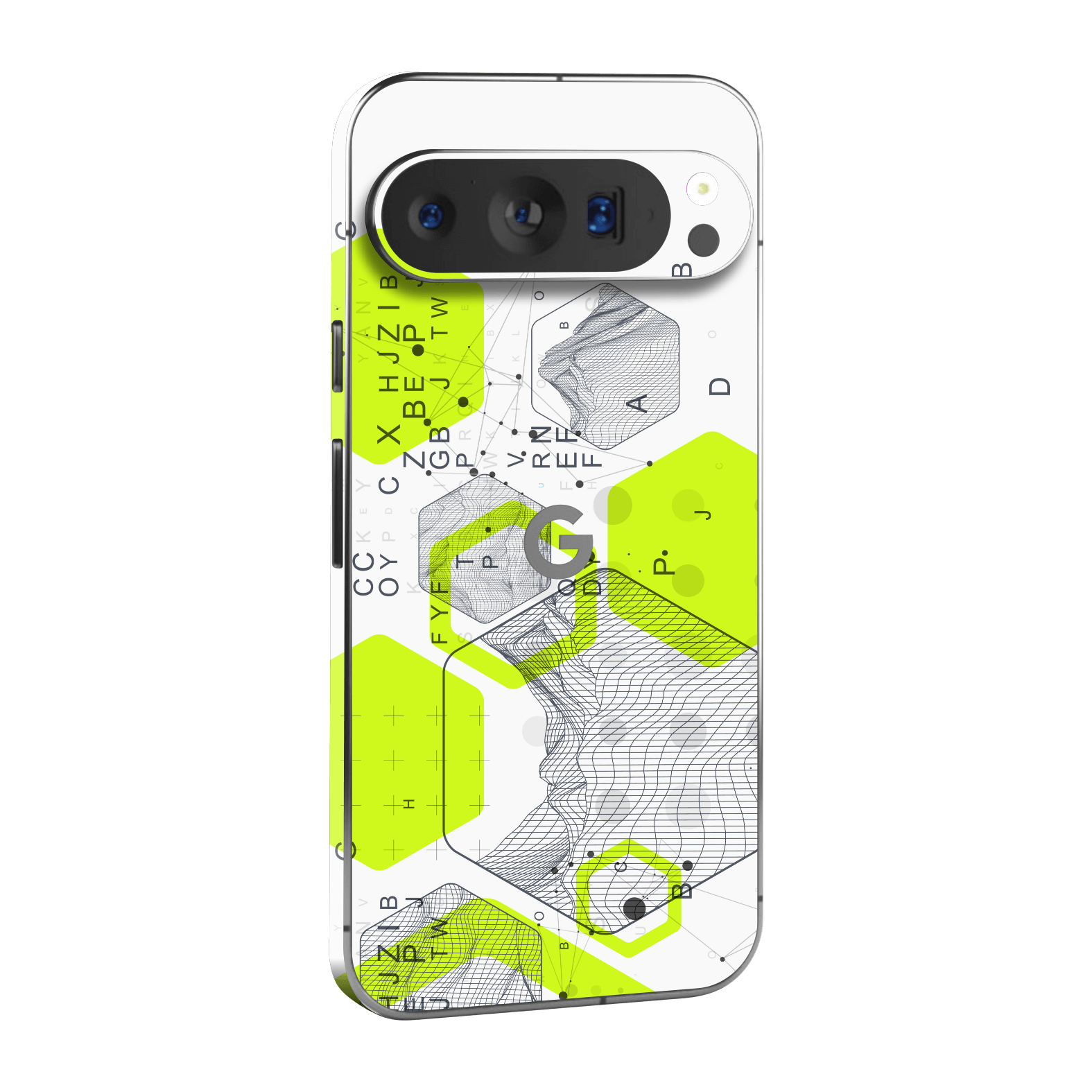 Pixel 9 PRO XL Printed Custom SIGNATURE “Neural Realm” AI Science Green & White Skin Wrap Sticker Decal Cover Protector by QSKINZ | QSKINZ.COM