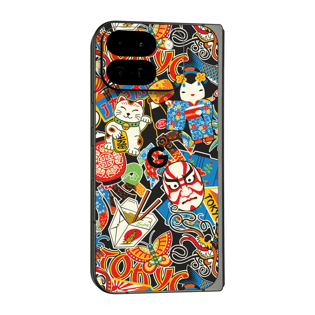 Pixel 9 Pro FOLD Custom Printed SIGNATURE “Manga Tokyo Maneki” Japanese Art Skin Wrap Sticker Decal Cover Protector by QSKINZ | QSKINZ.COM