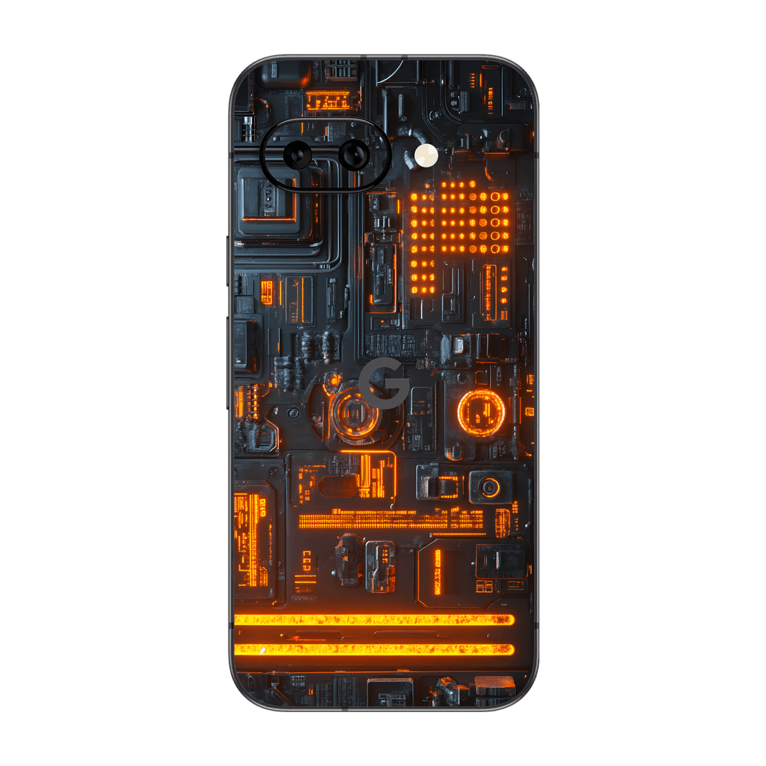 Pixel 9a Custom Printed SIGNATURE “Nexora” Orange Fire Technology Skin Wrap Sticker Decal Cover Protector by QSKINZ | QSKINZ.COM