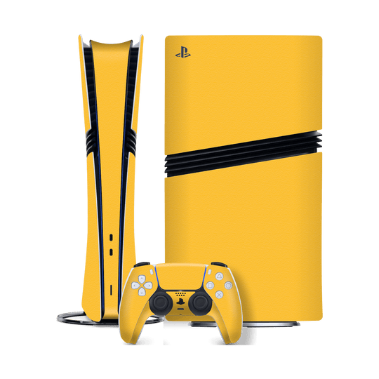 PlayStation 5 PRO (PS5 PRO) Luxuria Tuscany Yellow Matt 3D Textured Skin Wrap Sticker Decal Cover Protector by QSKINZ | qskinz.com