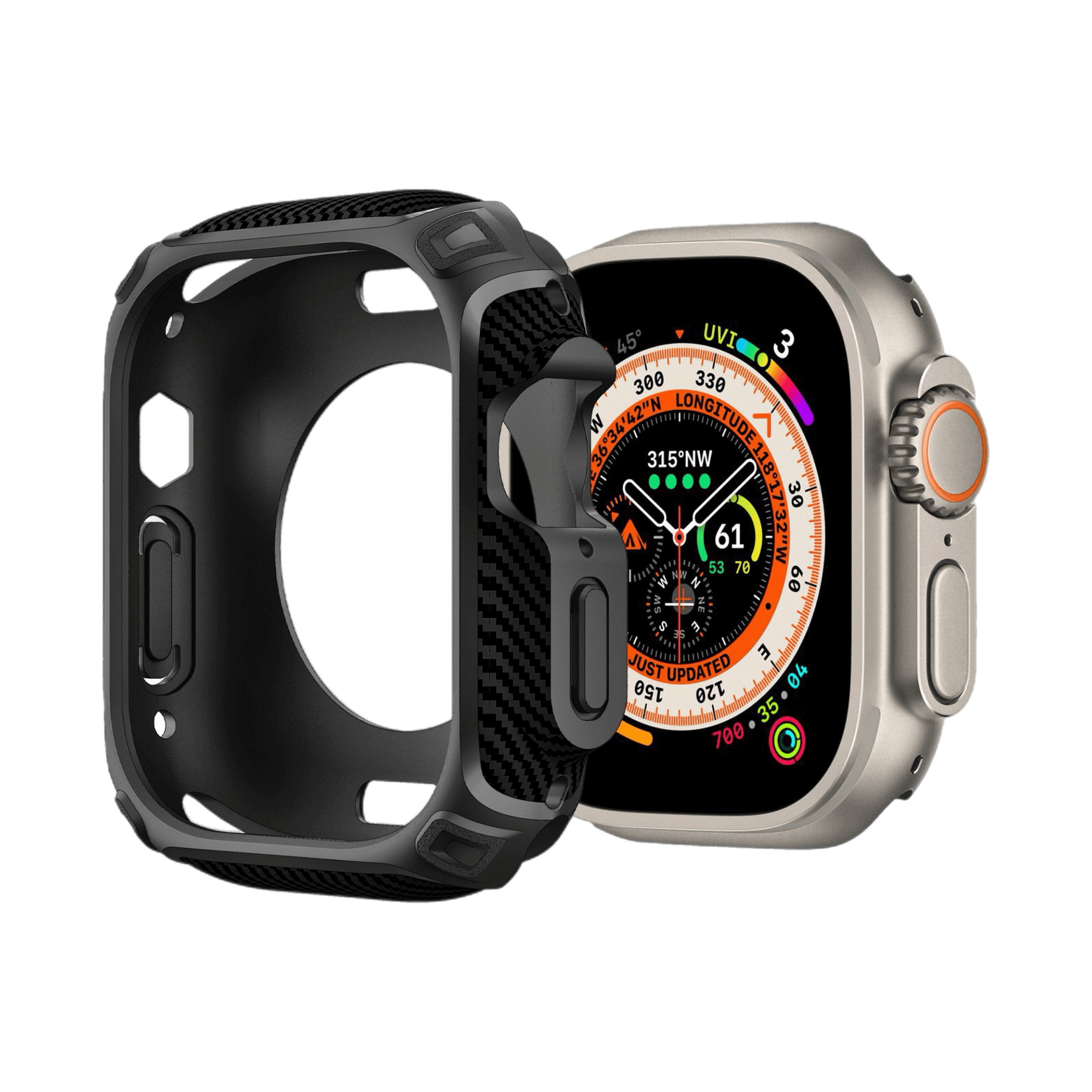 Qskinz silicone case for Apple Watch Ultra 49mm, slim protective cover for Ultra 1 and 2.
