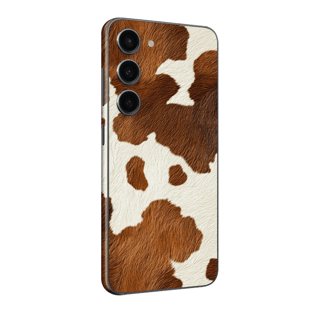 Samsung Galaxy S23 Print Printed Custom SIGNATURE MOO Cow Print Cowhide Skin Wrap Sticker Decal Cover Protector by QSKINZ | QSKINZ.COM
