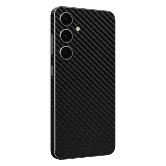 Samsung Galaxy S24(FE) Black 3D Textured Carbon Fibre Fiber Skin Wrap Sticker Decal Cover Protector by QSKINZ | qskinz.com
