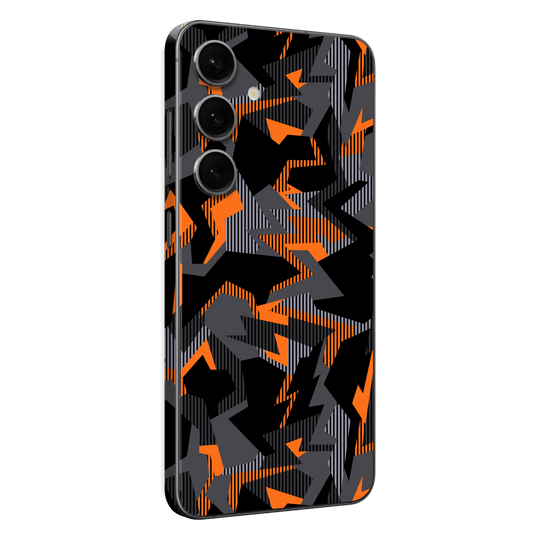 Samsung Galaxy S24(FE) Print Printed Custom SIGNATURE Sharp-Edged Orange Camo Camouflage Skin Wrap Sticker Decal Cover Protector by QSKINZ | qskinz.com