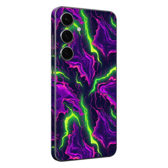 Samsung Galaxy S24(FE) Print Printed Custom SIGNATURE Twisterra Twist Neon Purple Yellow Green Anime Skin Wrap Sticker Decal Cover Protector by QSKINZ | QSKINZ.COM