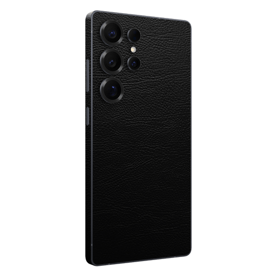 Samsung Galaxy S25 ULTRA Luxuria BLACK LEATHER Riders Skin Wrap Sticker Decal Cover Protector by QSKINZ | qskinz.com