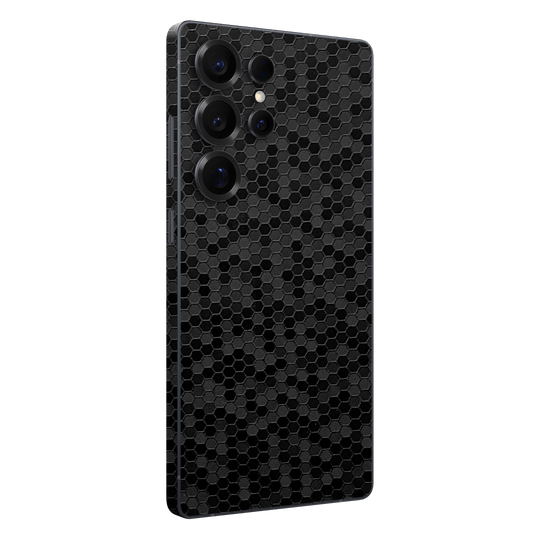 Samsung Galaxy S25 ULTRA Luxuria Black Honeycomb 3D Textured Skin Wrap Sticker Decal Cover Protector by QSKINZ | qskinz.com