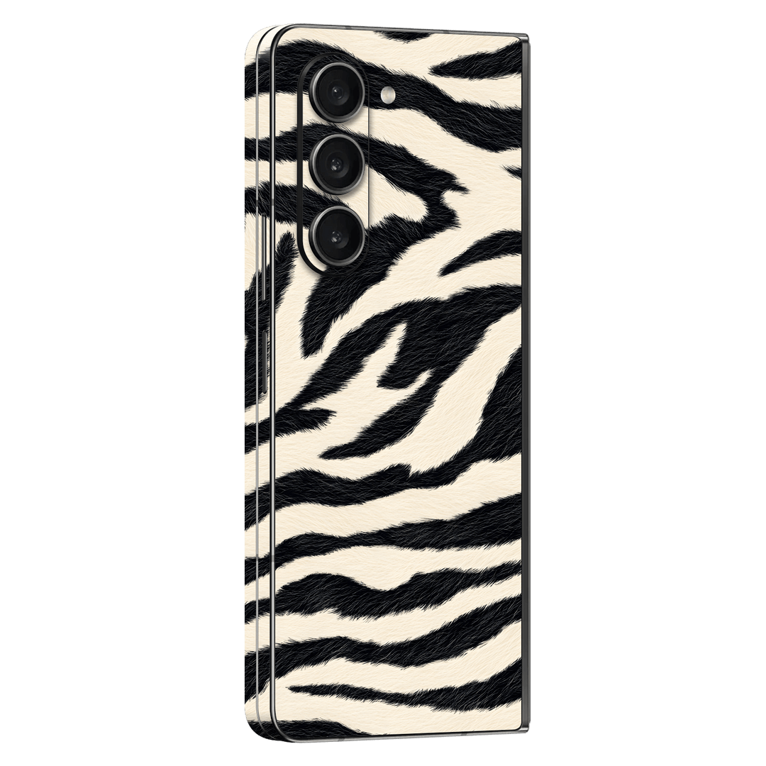 Samsung Galaxy Z FOLD 5 Print Printed Custom SIGNATURE Zebré Royale Zebra Print Skin Wrap Sticker Decal Cover Protector by QSKINZ | QSKINZ.COM