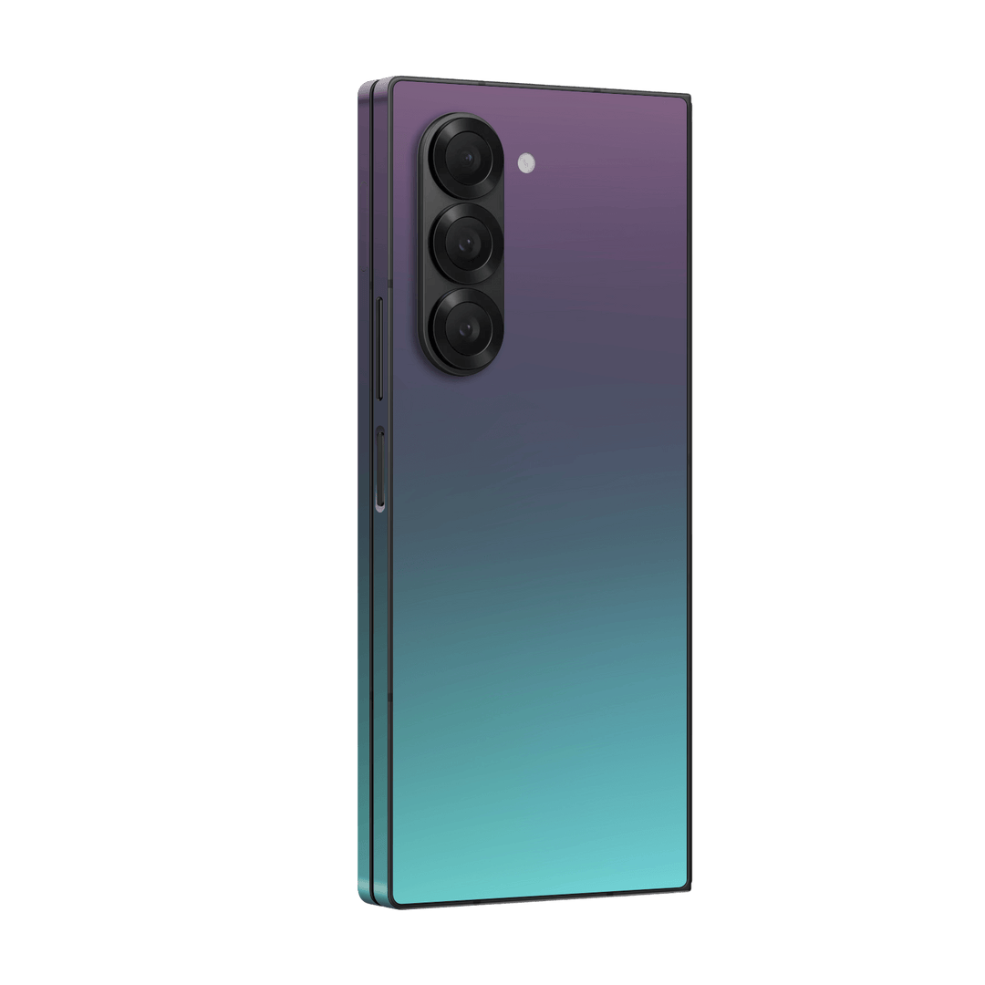 Samsung Galaxy Z Fold 6 (2024) Chameleon Turquoise-Lavender Lilac Colour-changing Metallic Skin Wrap Sticker Decal Cover Protector by Qskinz | Qskinz.com