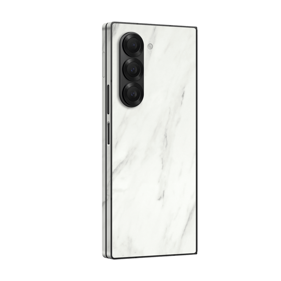 Samsung Galaxy Z Fold 6 (2024) Luxuria White Marble Stone Skin Wrap Sticker Decal Cover Protector by Qskinz | Qskinz.com