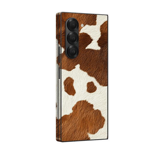 Samsung Galaxy Z FOLD 6 Print Printed Custom SIGNATURE MOO Cow Print Cowhide Skin Wrap Sticker Decal Cover Protector by QSKINZ | QSKINZ.COM