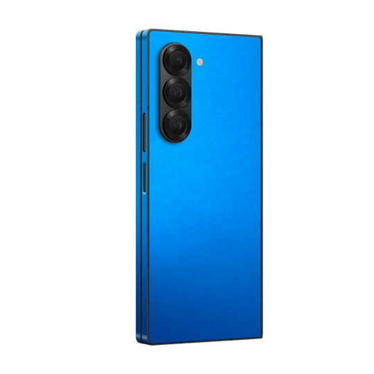 Samsung Galaxy Z Fold 6 (2024) Satin Blue Metallic Matt Matte Skin Wrap Sticker Decal Cover Protector by Qskinz | Qskinz.com