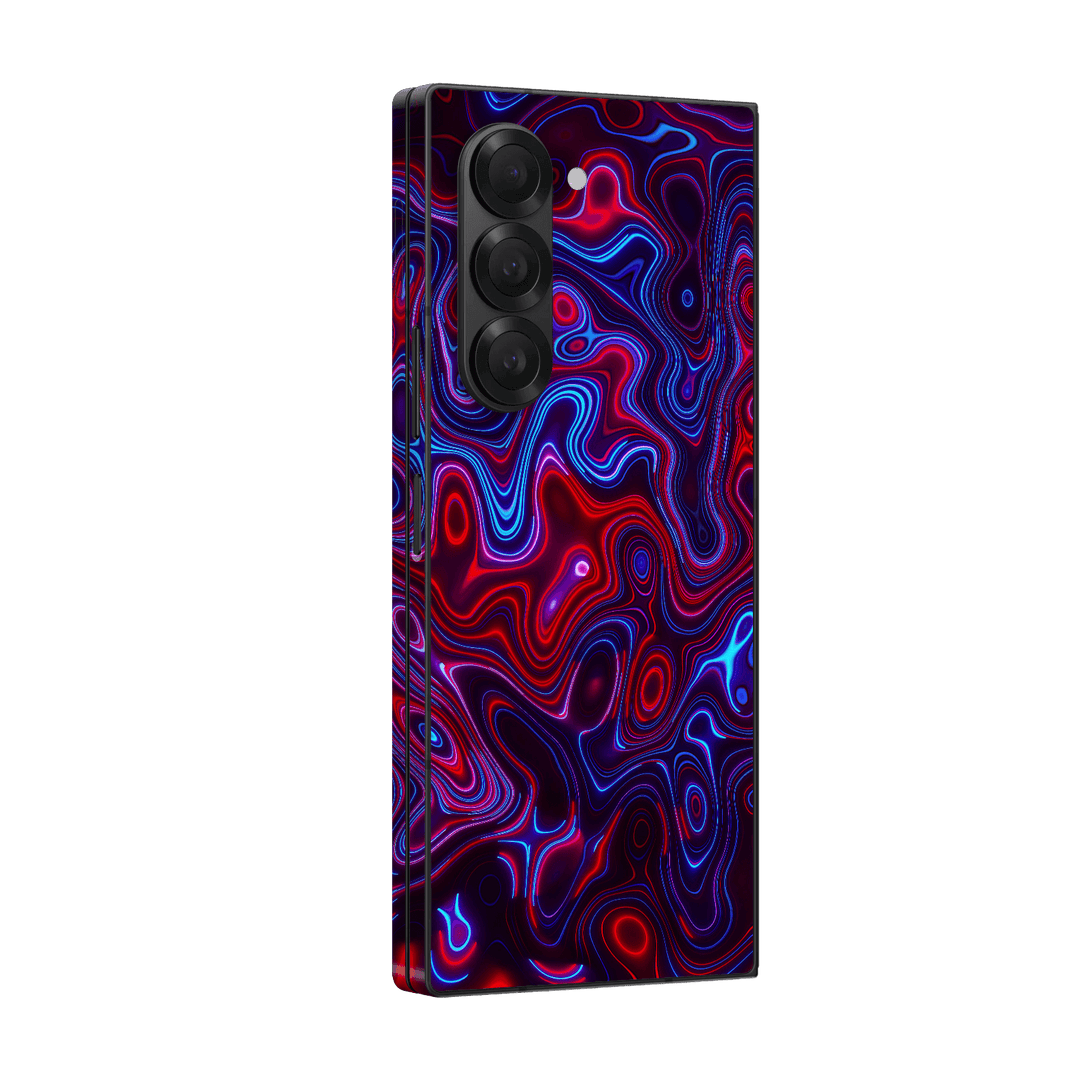 Samsung Galaxy Z FOLD 6 (2024) Print Printed Custom SIGNATURE Flux Fusion Purple Neon Skin Wrap Sticker Decal Cover Protector by QSKINZ | QSKINZ.COM