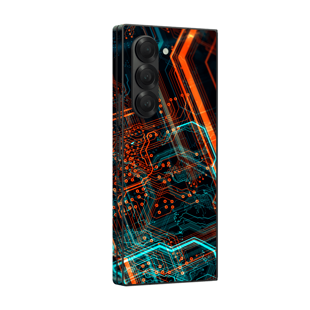 Samsung Galaxy Z Fold 6 (2024) Print Printed Custom SIGNATURE NEON PCB Board Skin Wrap Sticker Decal Cover Protector by Qskinz | Qskinz.com